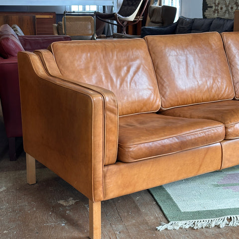 Caramel Leather 3-Seater Sofa