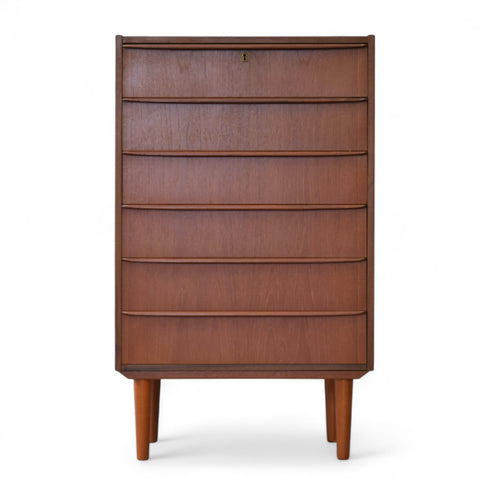 Danish Teak Tallboy Dresser