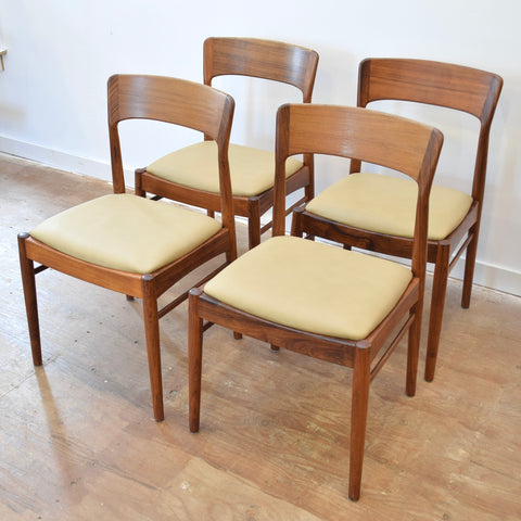 Set of 4 Rosewood & Leather Dining Chairs by Kai Kristiansen