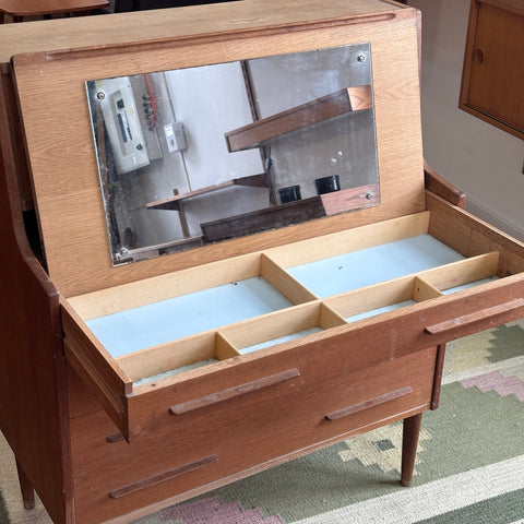 Oak Bureau/Vanity w/ Storage