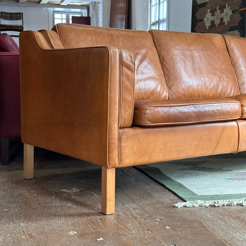 Caramel Leather 3-Seater Sofa