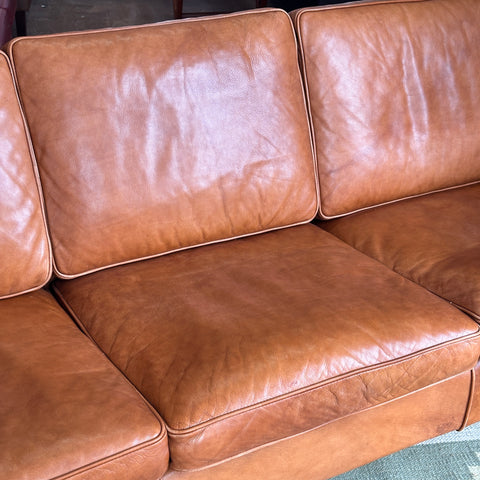 Caramel Leather 3-Seater Sofa