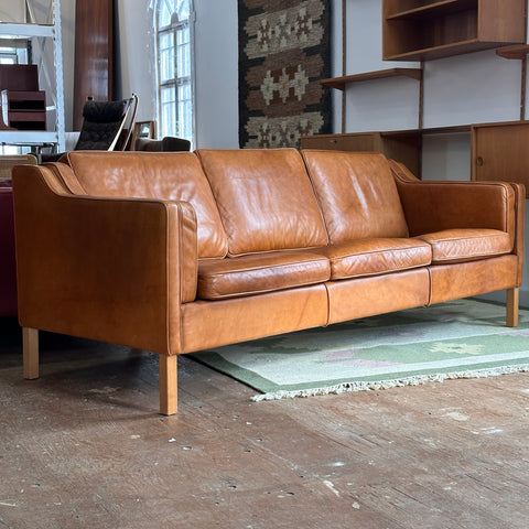 Caramel Leather 3-Seater Sofa