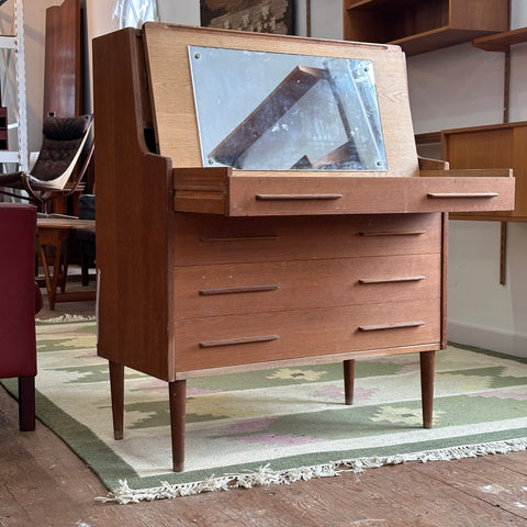 Oak Bureau/Vanity w/ Storage