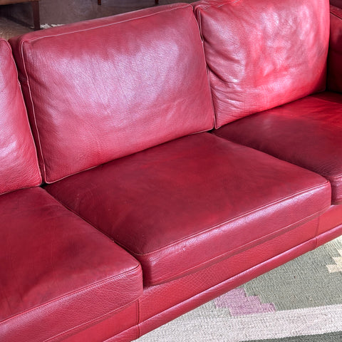 Ox Blood Leather 3-Seater Sofa by Stouby