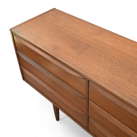 Refinished Danish Teak 9-Drawer Dresser