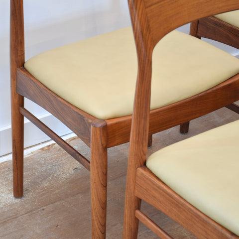 Set of 4 Rosewood & Leather Dining Chairs by Kai Kristiansen