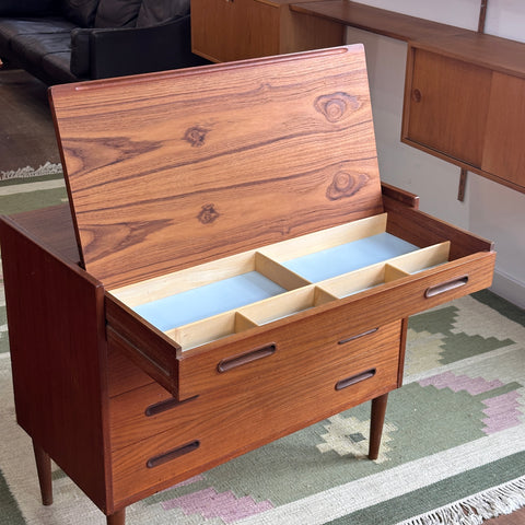 Teak Lowboy/Vanity w/ Storage