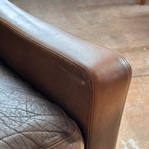 Leather Danish Low-Back Lounge Chair