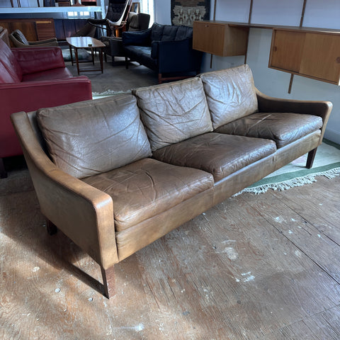 Leather Danish 3-Seater Sofa