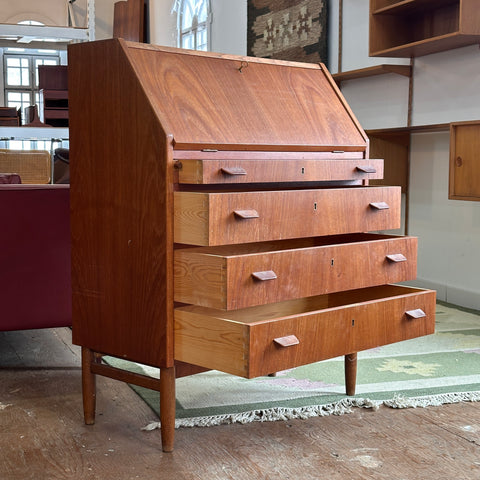 Teak Drop Front Bureau