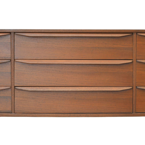 Refinished Danish Teak 9-Drawer Dresser