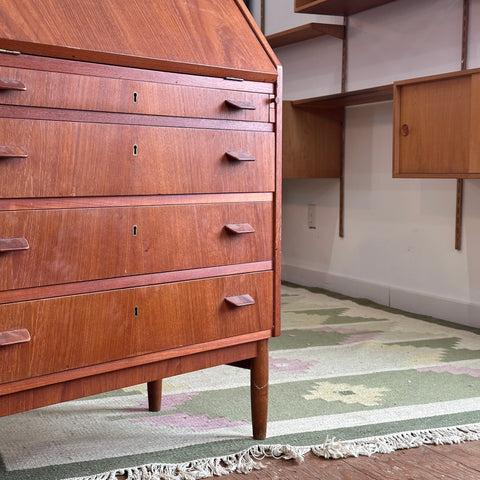 Teak Drop Front Bureau