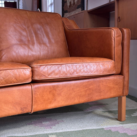 Caramel Leather 3-Seater Sofa