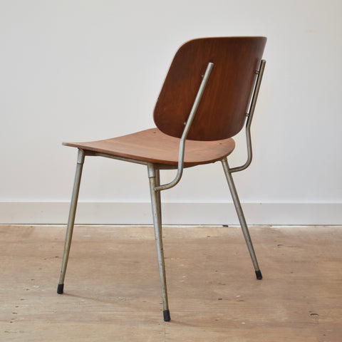 Set of 4 Børge Mogensen Model 155 Dining Chairs w/ Metal Frames