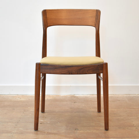 Set of 4 Rosewood & Leather Dining Chairs by Kai Kristiansen