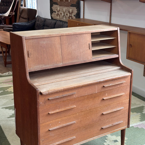 Oak Bureau/Vanity w/ Storage