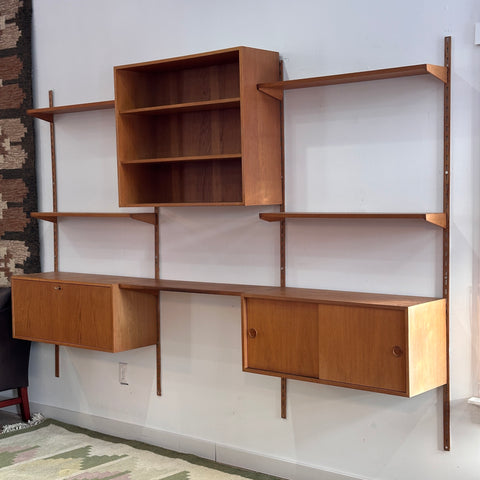 3-Bay Oak Wall Unit by Kai Kristiansen for FM Møbler