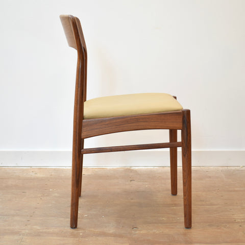 Set of 4 Rosewood & Leather Dining Chairs by Kai Kristiansen