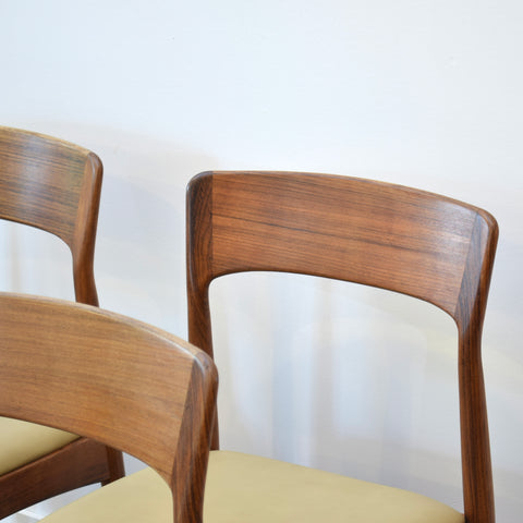 Set of 4 Rosewood & Leather Dining Chairs by Kai Kristiansen