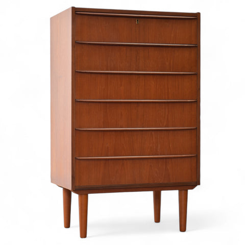 Danish Teak Tallboy Dresser