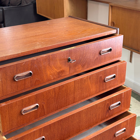 Teak Tallboy Dresser