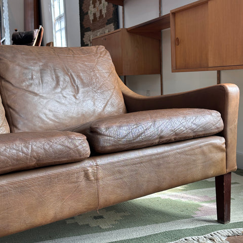 Leather Danish 3-Seater Sofa