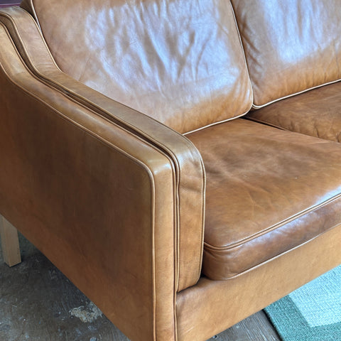 Caramel Leather 3-Seater Sofa