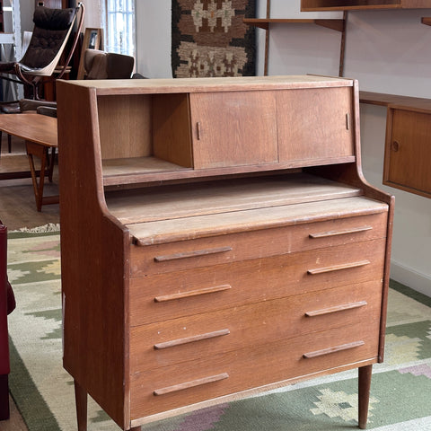 Oak Bureau/Vanity w/ Storage