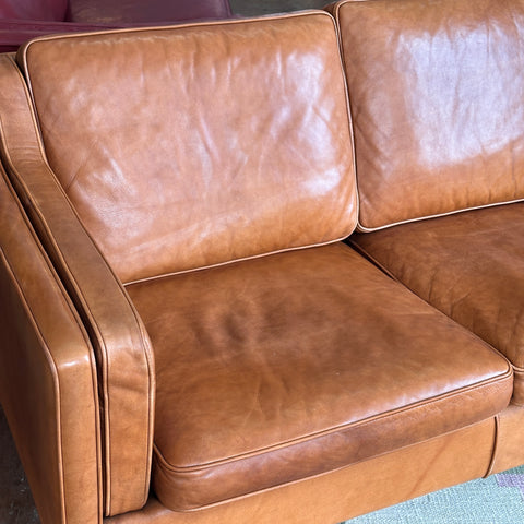 Caramel Leather 3-Seater Sofa