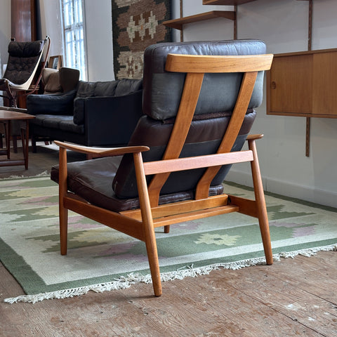 Arne Vodder Teak Recliner w/ Leather Upholstery